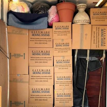 Carefully packed Citywide Moving boxes protecting items during transport